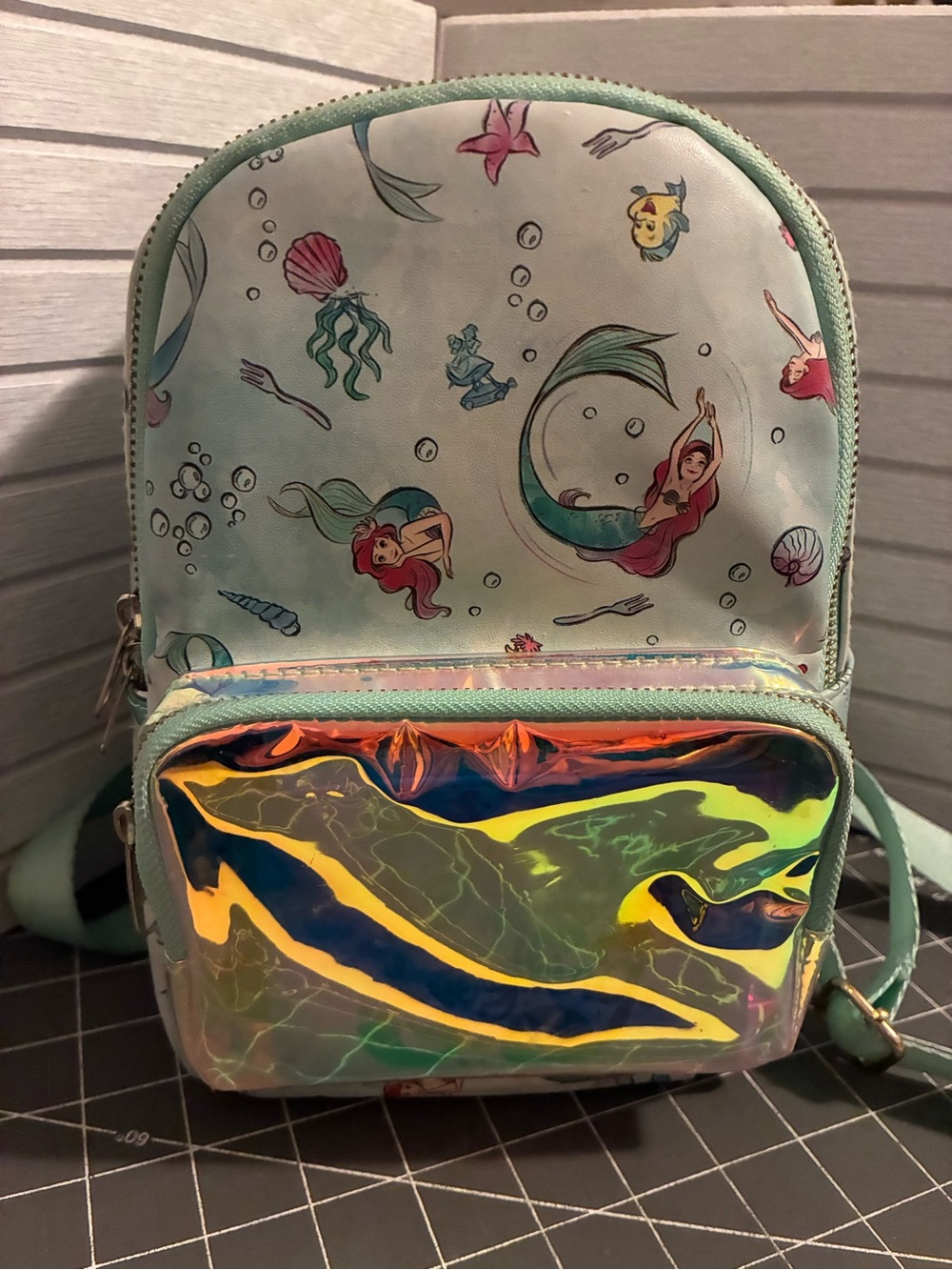 Disney Aqua Mermaid Holographic Mini Backpack